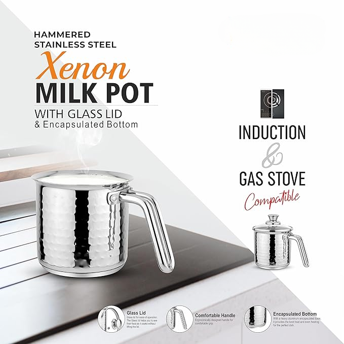 Milk Pot Boiler with Glass Lid