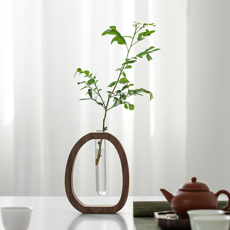 Wooden Oval Flower Vase