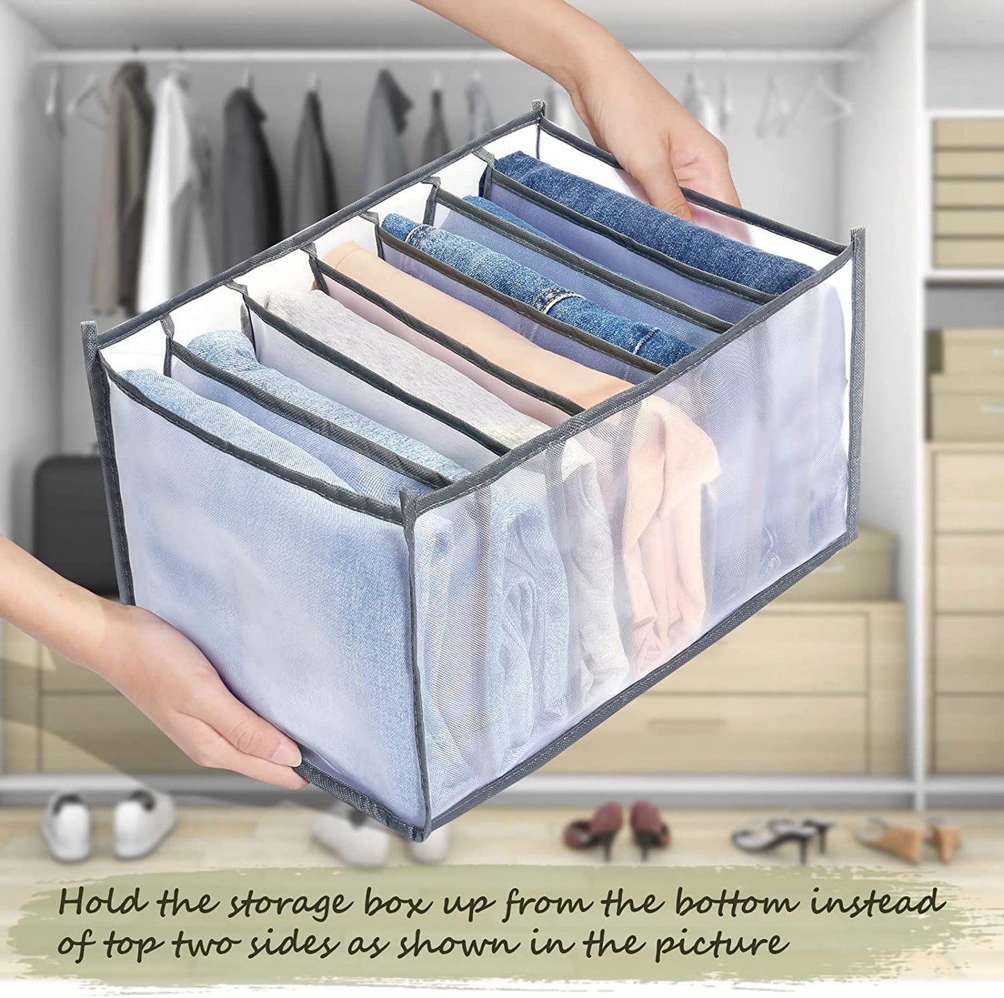 Wardrobe Clothes Compartment Boxes / Jeans Storage Box (35 X 25 X 20 CM)