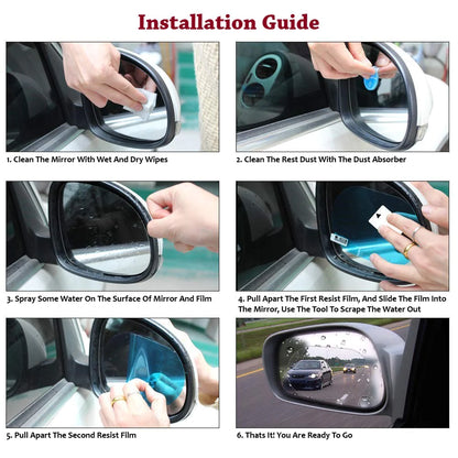 Side Mirror Protection Film (Square - 4 PCs + Oval - 4 PCs)