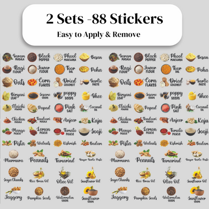 3D Kitchen Label Stickers -