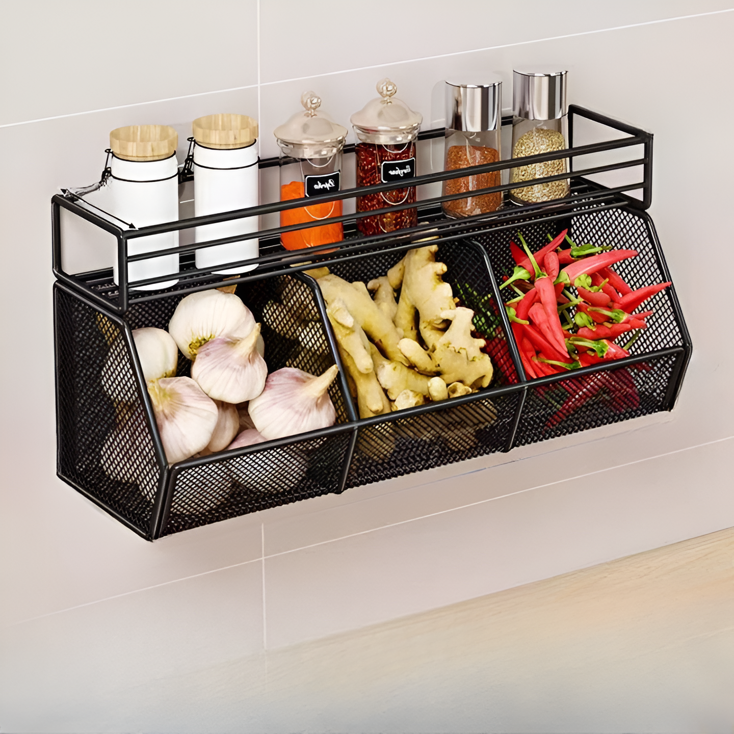 Wall-Mounted Kitchen Organizer