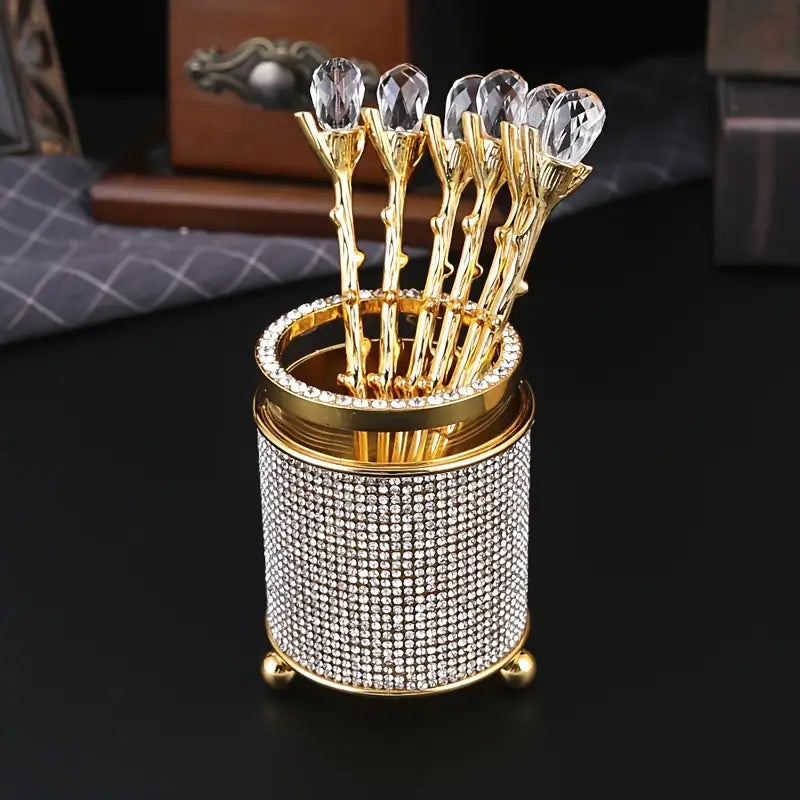 Golden Crystal Spoon Set