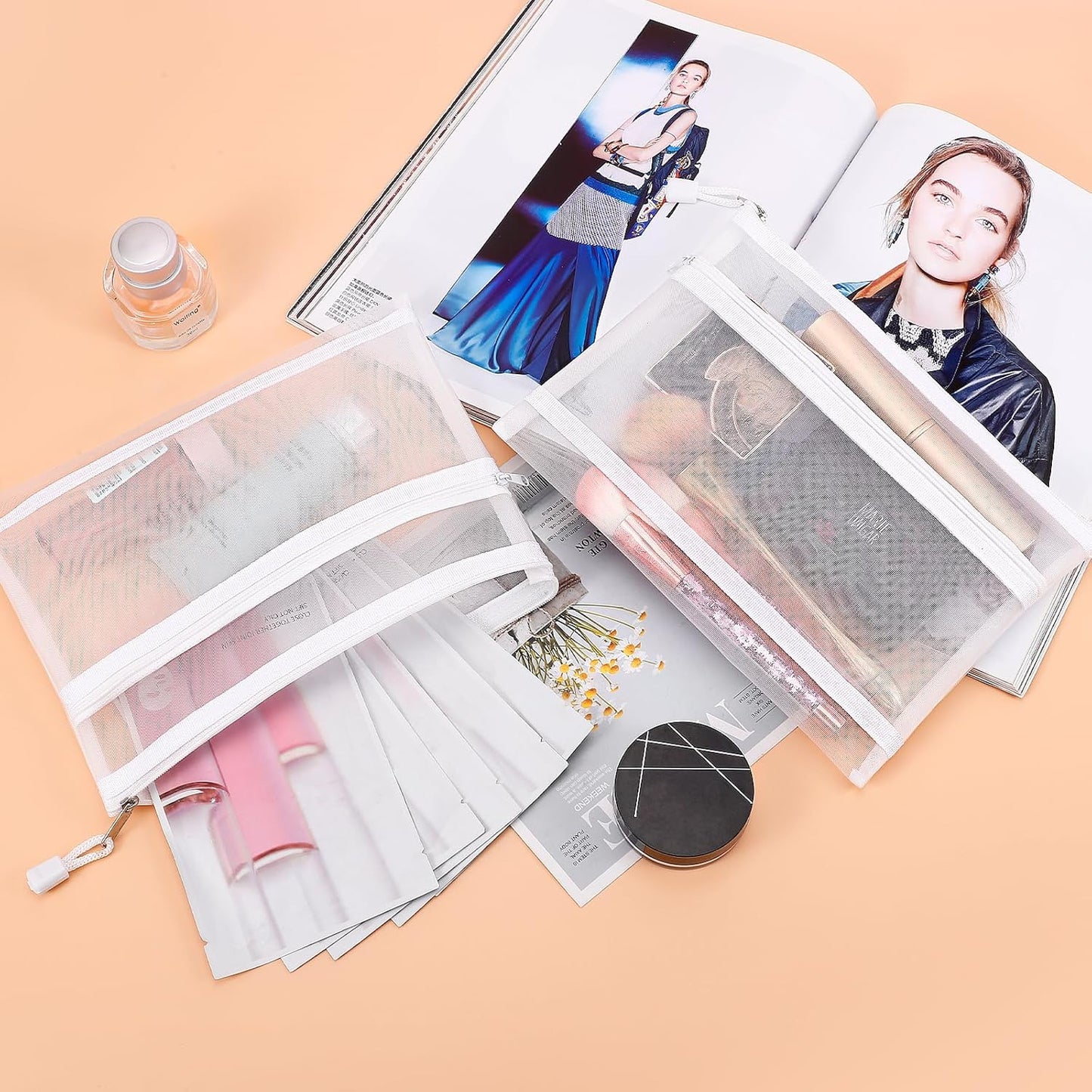 2 Layers Cosmetic Zipper Pouch