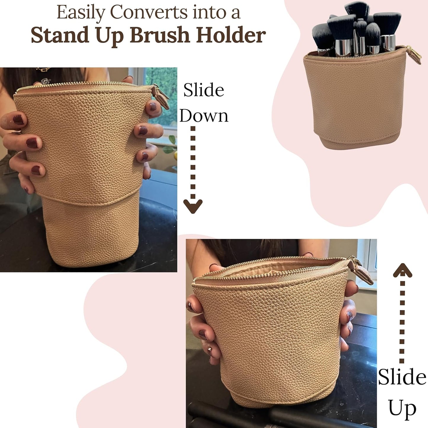 Portable Makeup Brush Holder Bag