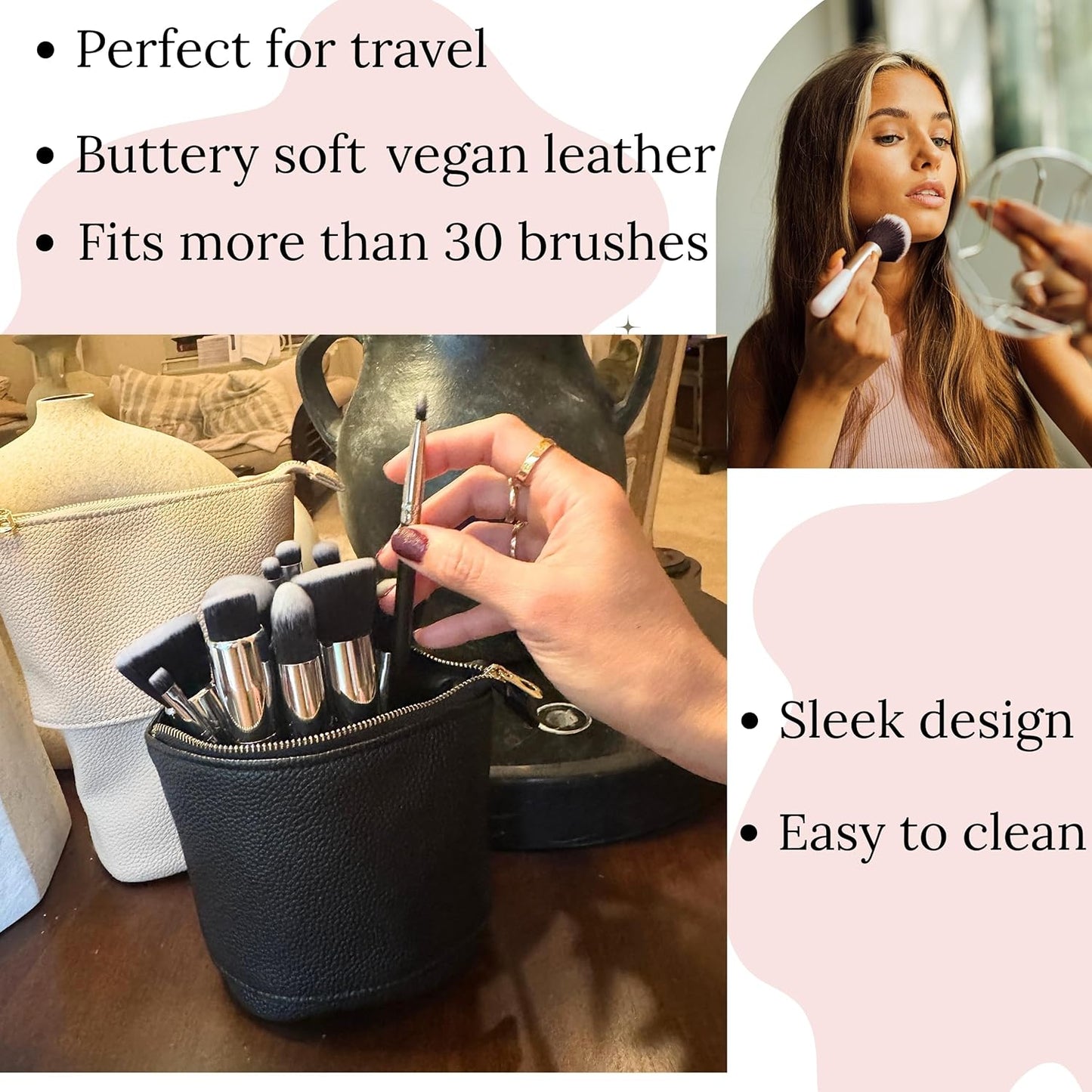 Portable Makeup Brush Holder Bag