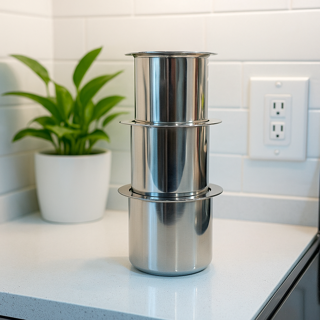 Flat Base Stainless Steel Container Set