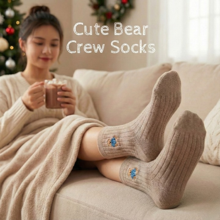 Cute Bear Crew Socks