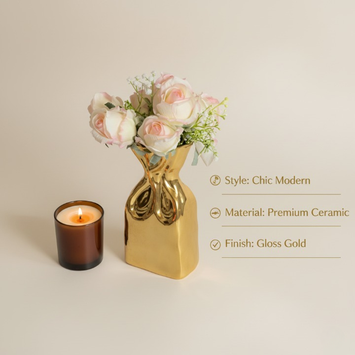 Golden Bag Vase