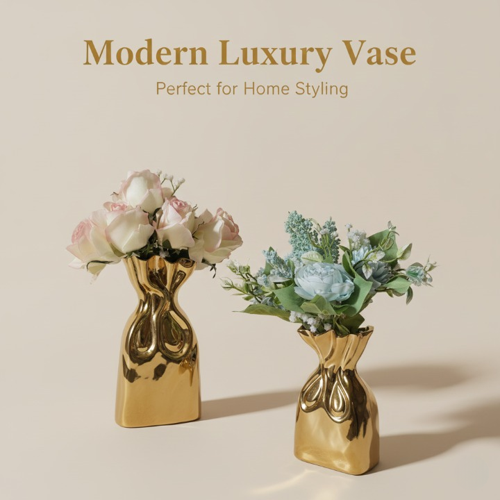 Golden Bag Vase