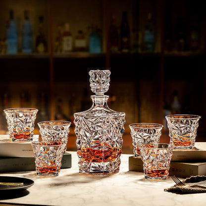 Diamond Cut Glass Bottle