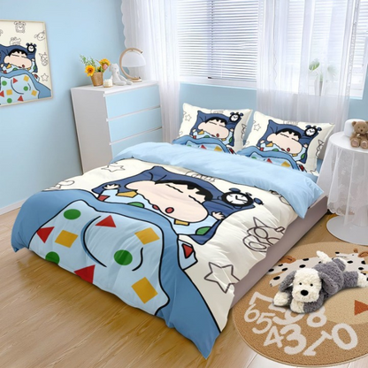 Shinchan Cartoon Bedsheet Set
