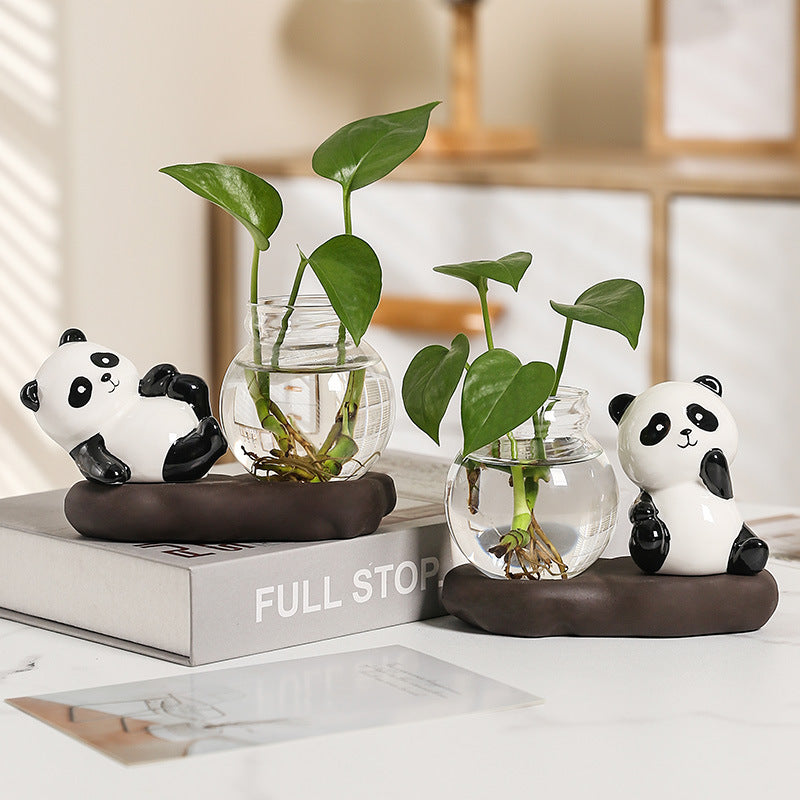 Panda Plant Glass Vase