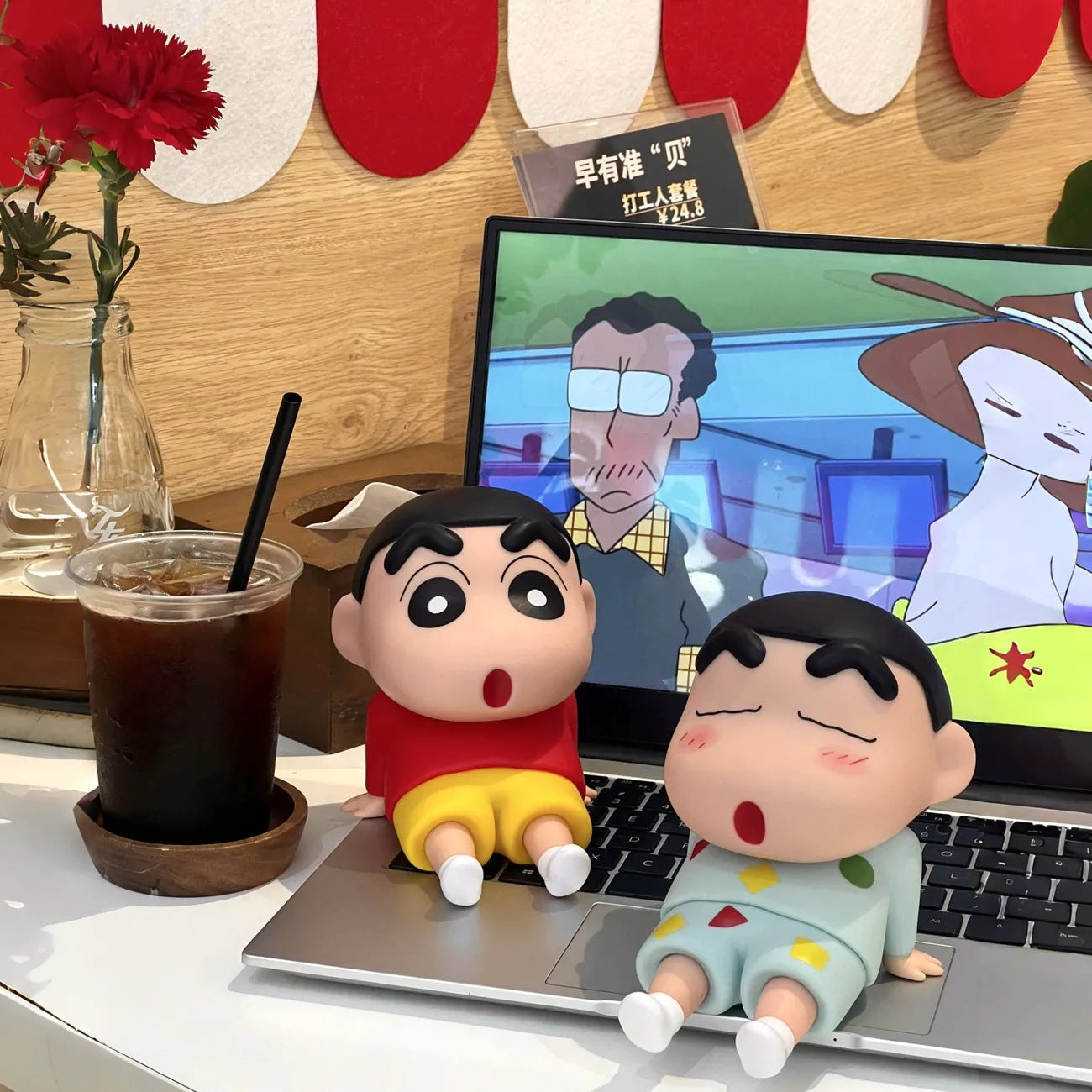 Shin-chan Keychain & Phone Buddy Holder( 2 Pcs Keychain+ 1 pc Phone holder )