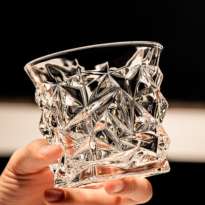 Diamond Cut Glass Bottle