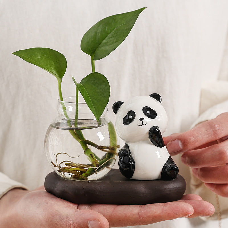 Panda Plant Glass Vase