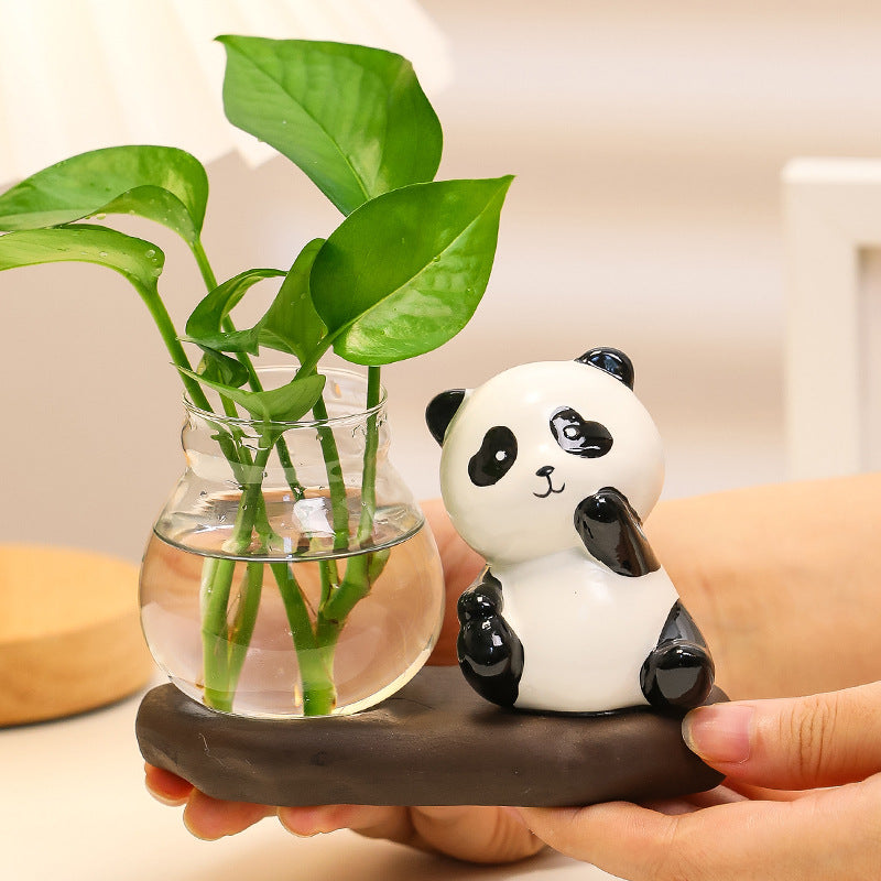 Panda Plant Glass Vase