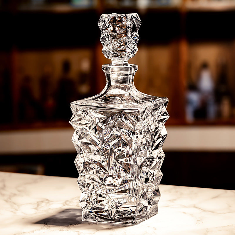 Diamond Cut Glass Bottle