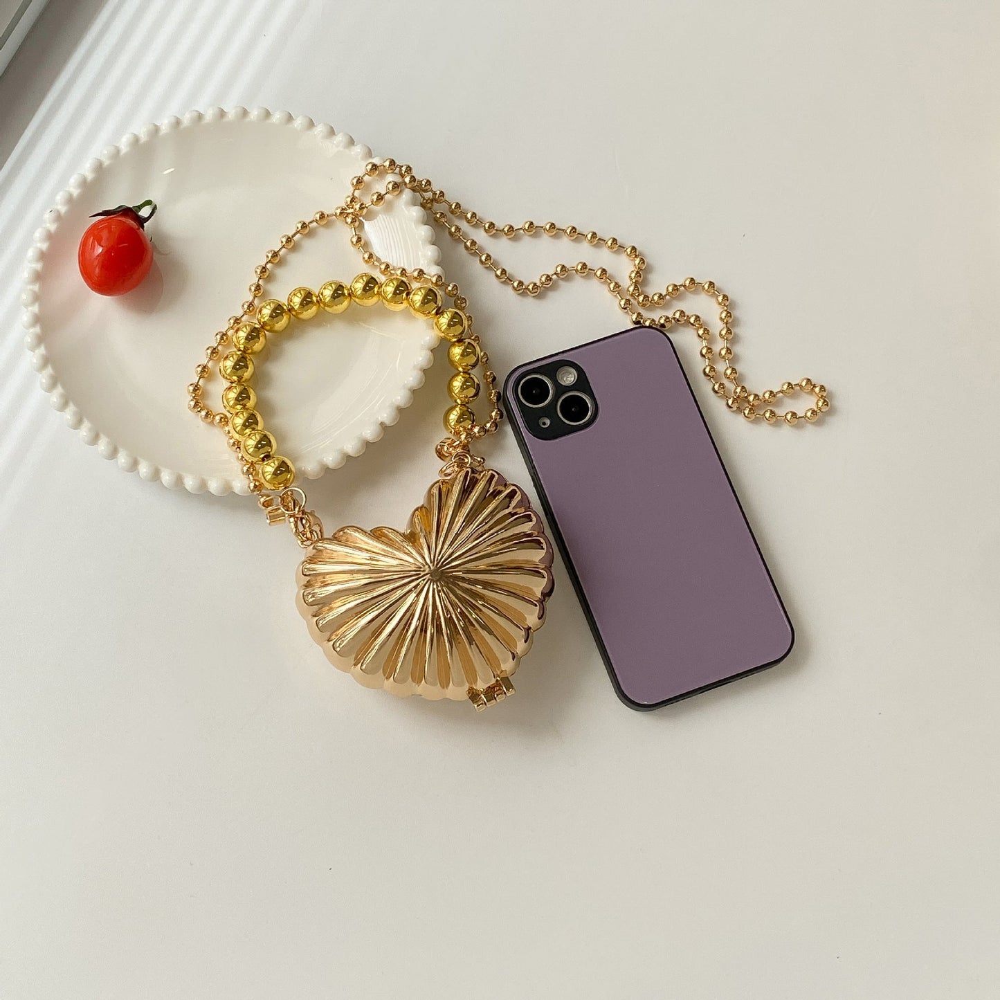 Heart Golden Bag