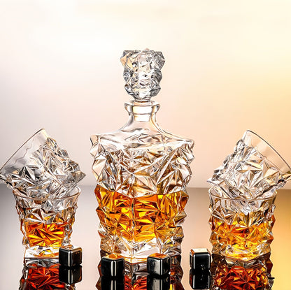 Diamond Cut Glass Bottle