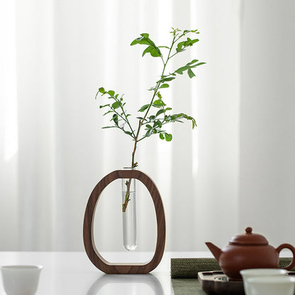 Wooden Oval Flower Vase
