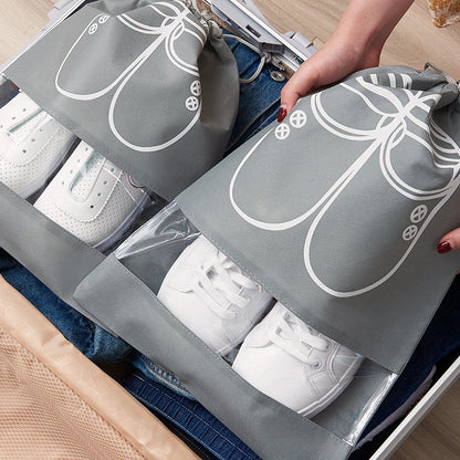 Travel Shoe Bags (Pack of 8 Bags - Random Colour)