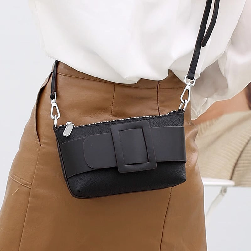 Shoulder Bag with Elegant Buckle