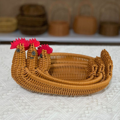 Hen Shaped Handwoven Basket