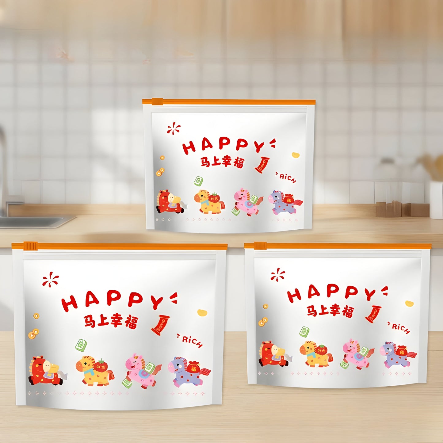 Cartoon Slider Zipper Bag