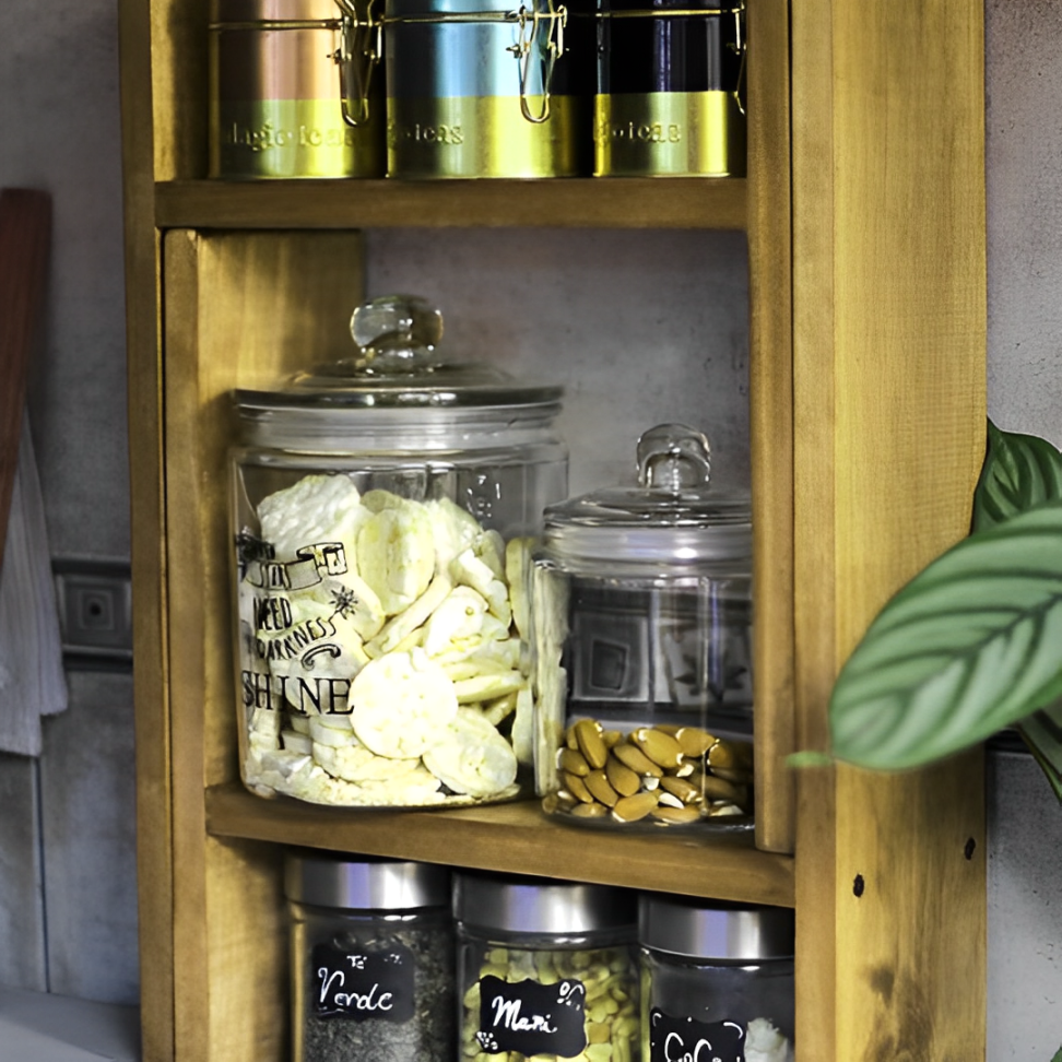 Wooden Standing Spice Rack