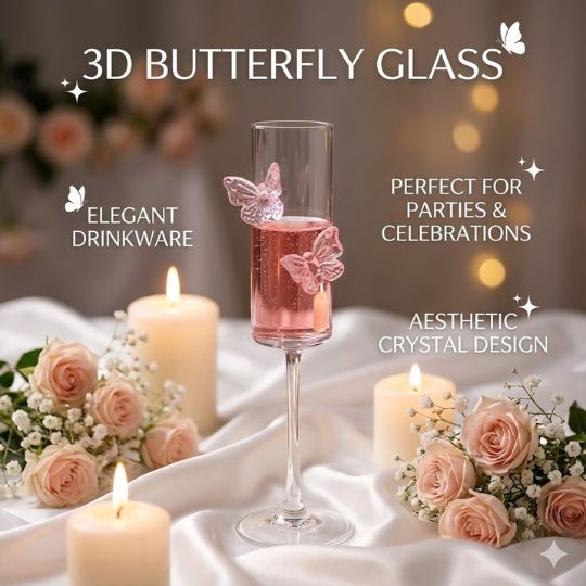 3D Butterfly Glass