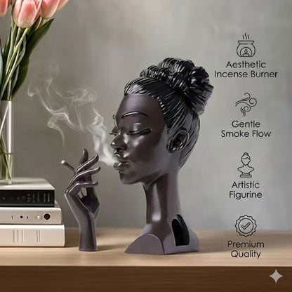 Elegant Lady Face Incense Burner