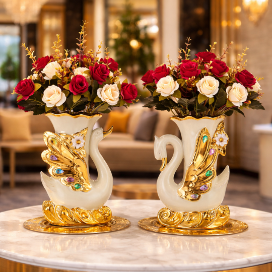 Luxury Swan Flower Pot(Only vase)