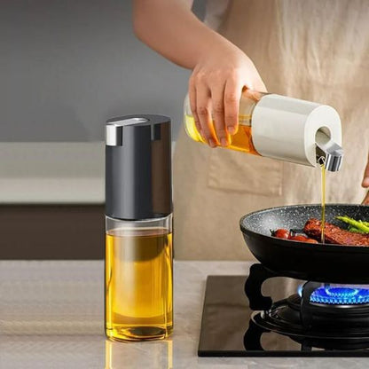 Oil Dispenser with Automatic Lid
