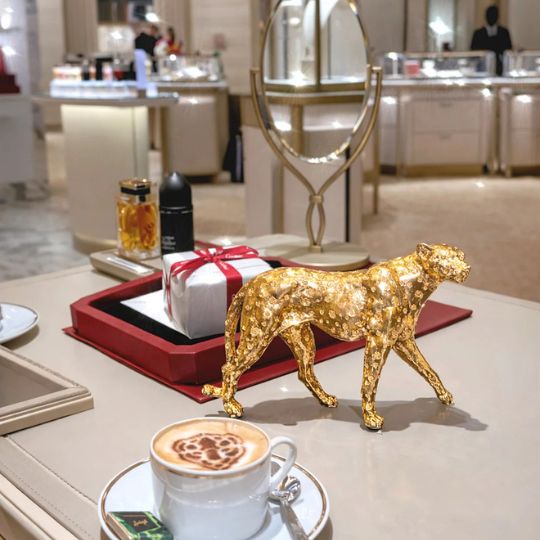 Golden Leopard Statue