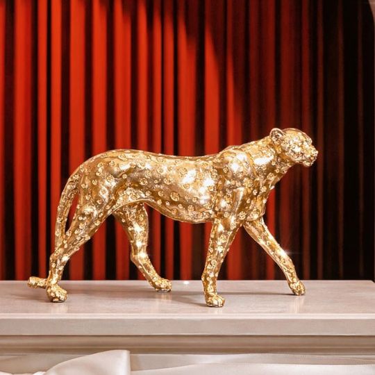 Golden Leopard Statue
