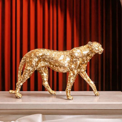 Golden Leopard Statue