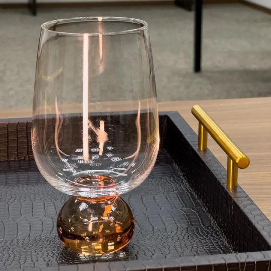 Transparent Amber Sphere Glasses
