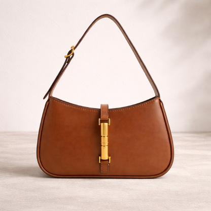 Elegant Brown Leather Shoulder Bag