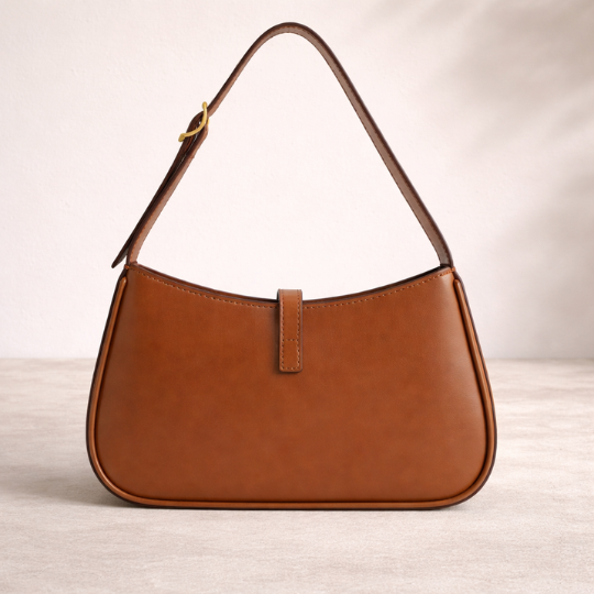 Elegant Brown Leather Shoulder Bag