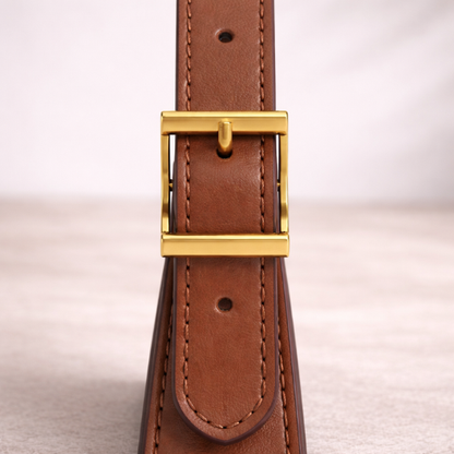 Elegant Brown Leather Shoulder Bag