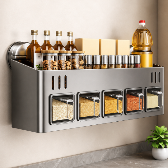 Kitchen Storage Rack with Spice Drawers