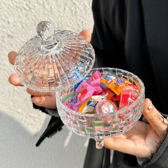 Crystal Glass Storage Jar With Lid