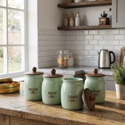 Mint Green Metal Storage Containers
