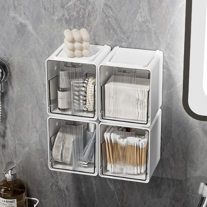 Flip-Door Bathroom Organizer