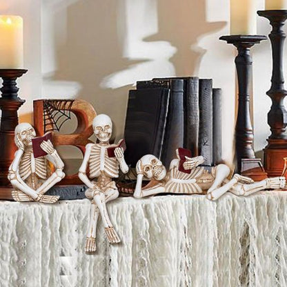 Reading Skeletons Figurines