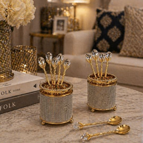 Golden Crystal Spoon Set