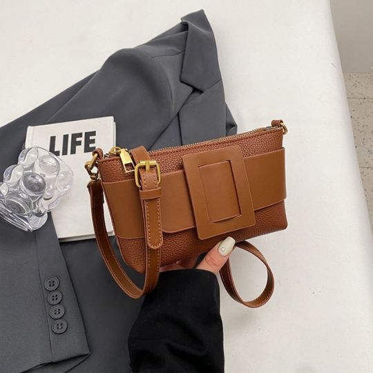 Shoulder Bag with Elegant Buckle