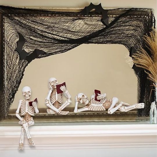 Reading Skeletons Figurines