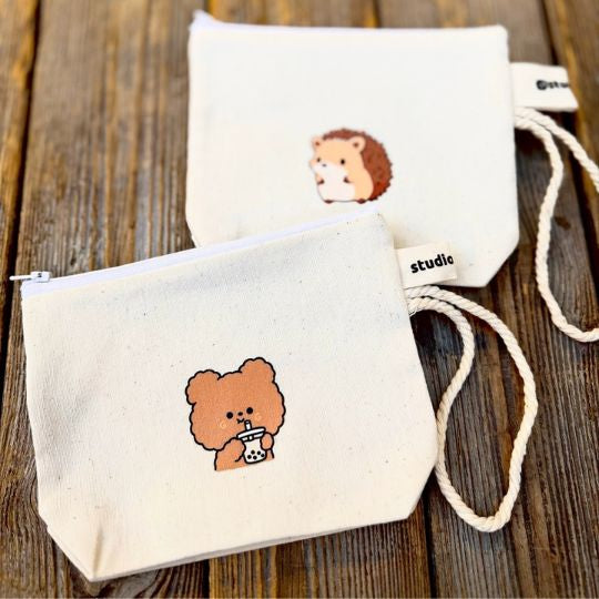Minimal Canvas Zipper Pouch